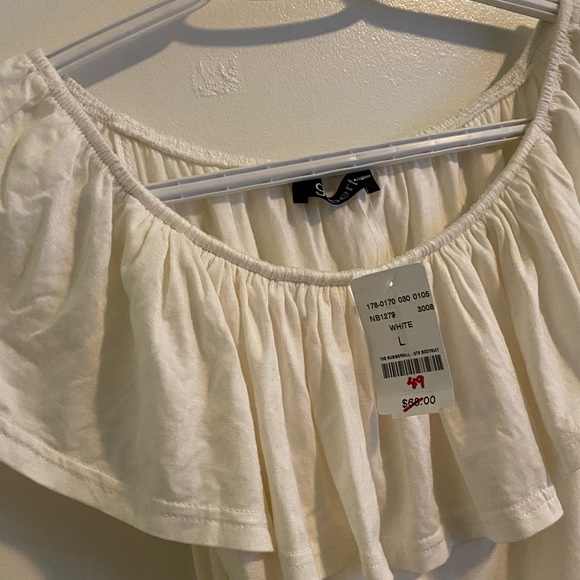 Mendocino, white, off-the-shoulders, body suit, L - Picture 4 of 5